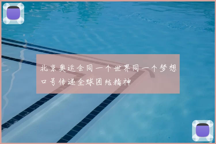 北京奥运会同一个世界同一个梦想口号传递全球团结精神